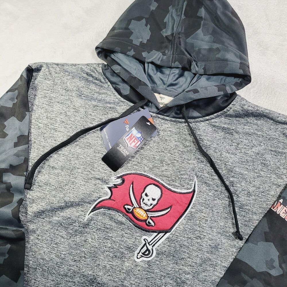 Tampa Bay Buccaneers Sweatshirt Mens XLT Gray NFL Football Fanatics Camo Hoodie